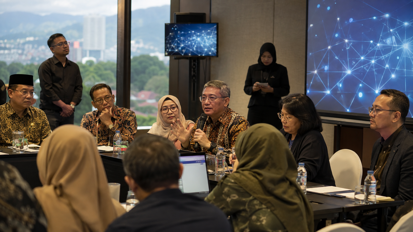 Ilustrasi kolaborasi pentahelix membangun ekosistem digital Jawa Barat