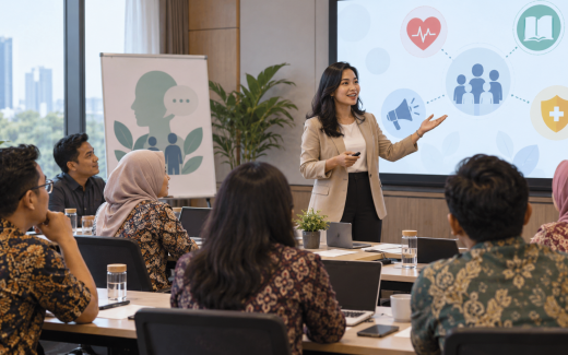 Ilustrasi AI forum komunikasi dan edukasi kesehatan