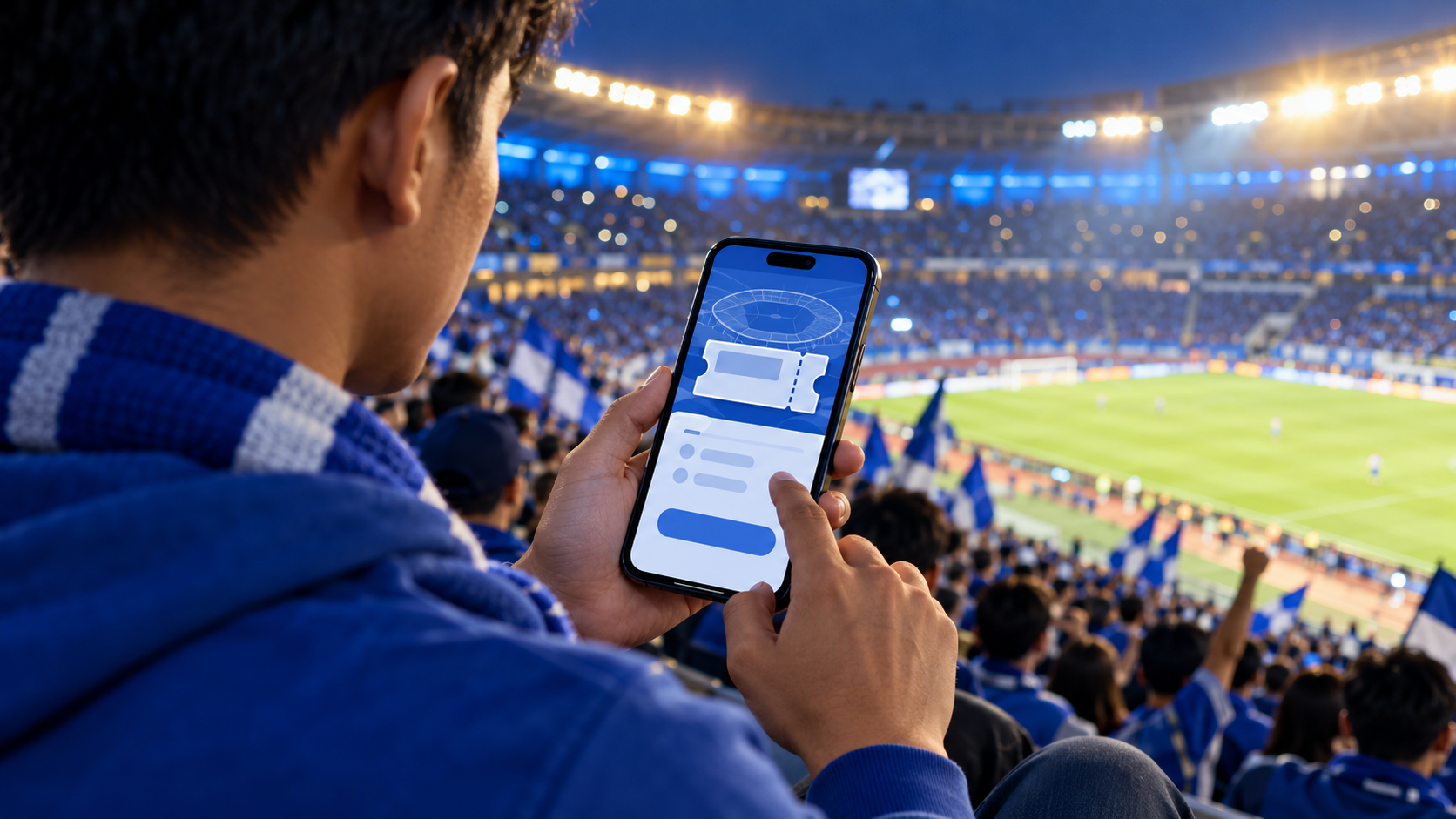 Ilustrasi Bobotoh memesan tiket pertandingan Persib melalui telepon pintar