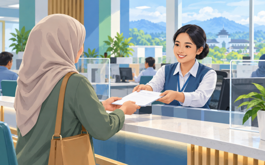 Ilustrasi AI pelayanan informasi publik kepada warga.