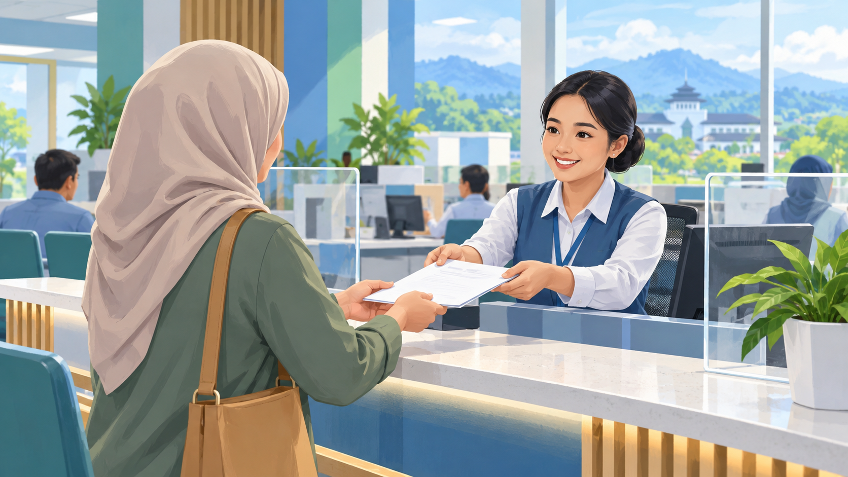 Ilustrasi AI pelayanan informasi publik kepada warga.