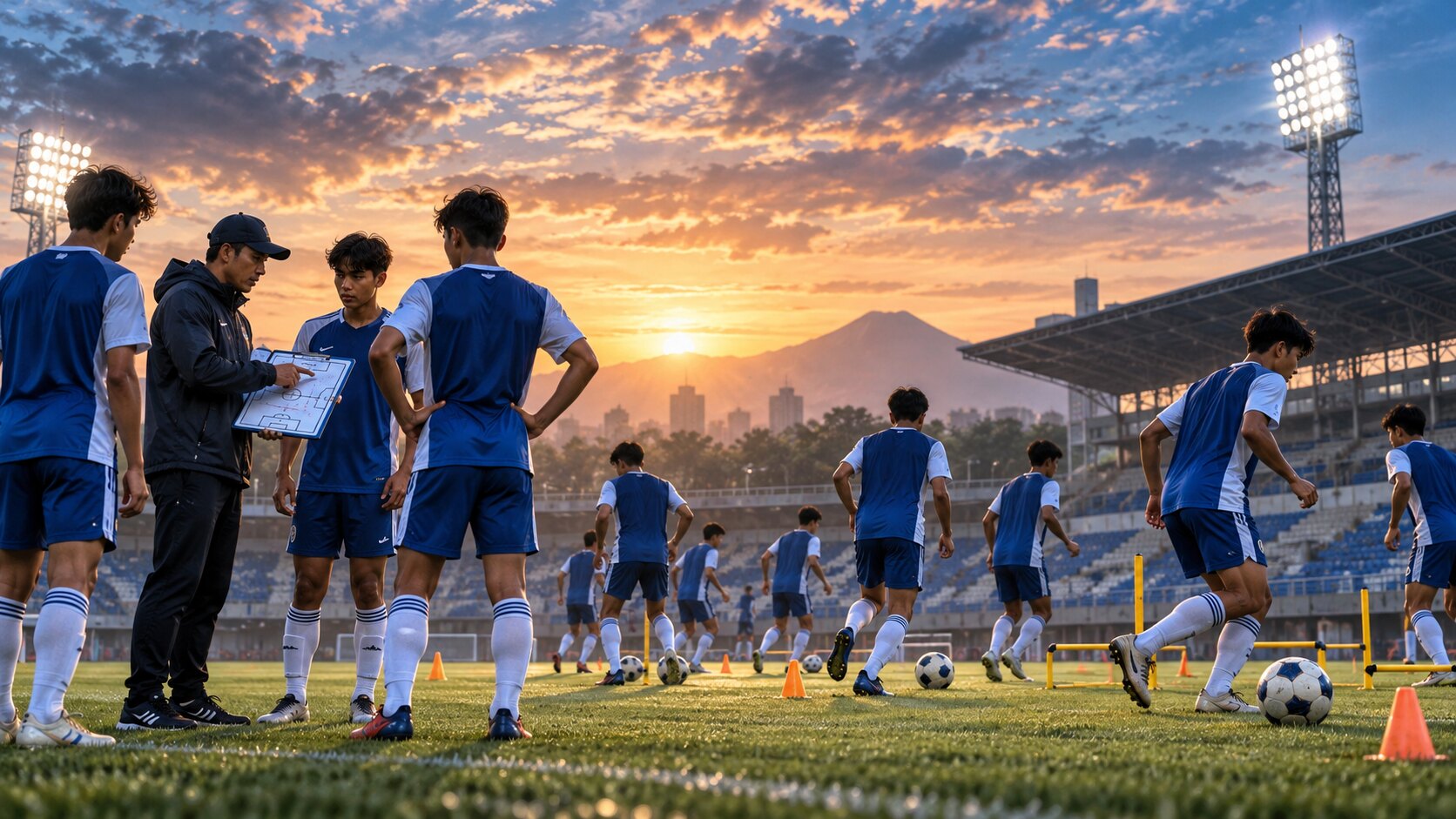 Pemain sepak bola U-17 berlatih menjelang final Piala Soeratin 2026